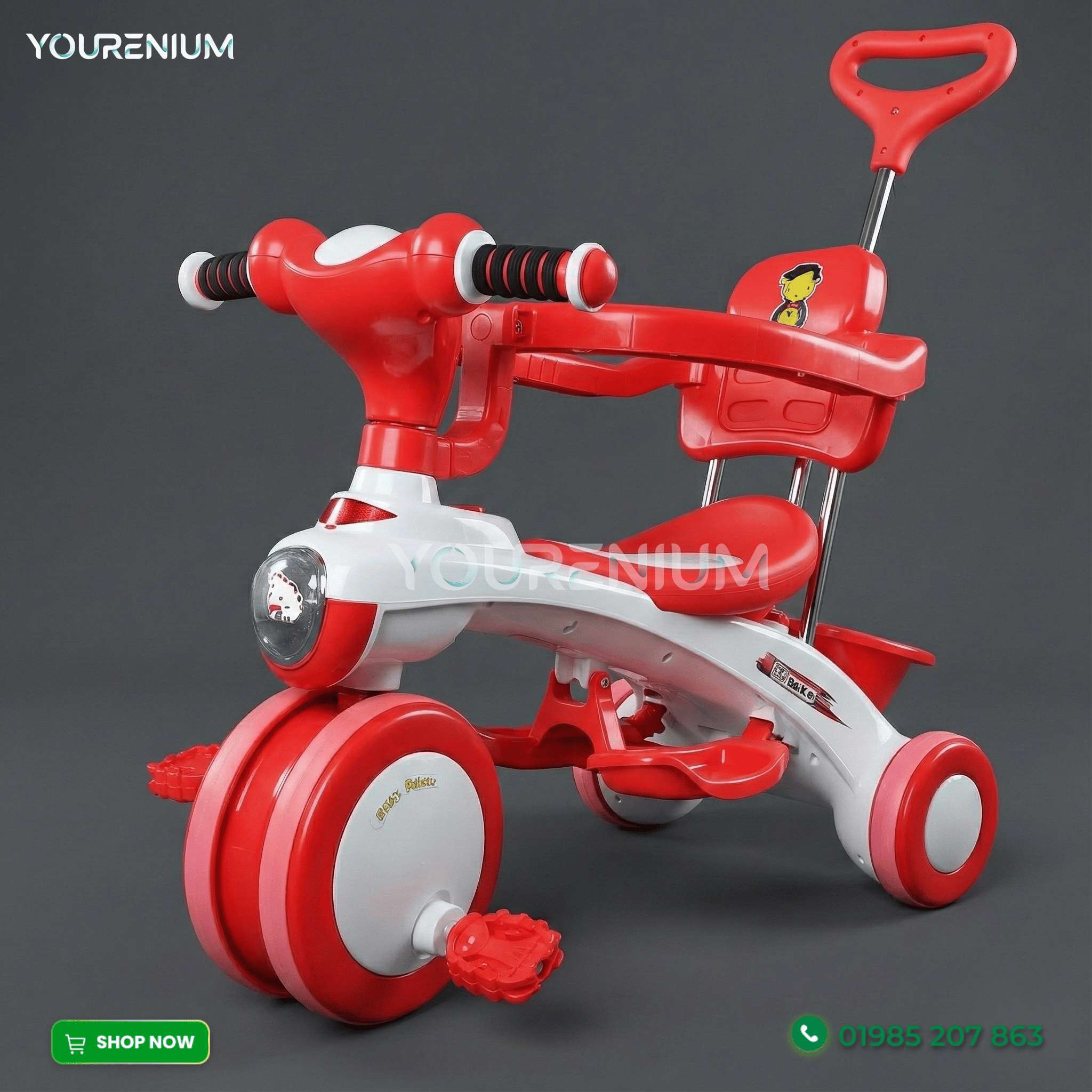 Baby Tricycle with Side Guard, Light & Music | Yourenium