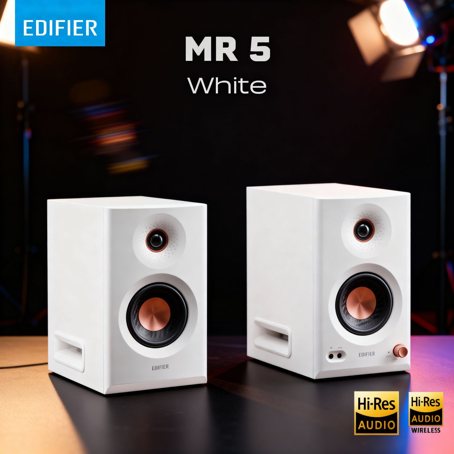 Edifier MR5 2.0 Tri-amped Studio Monitor Speakers (White Color)